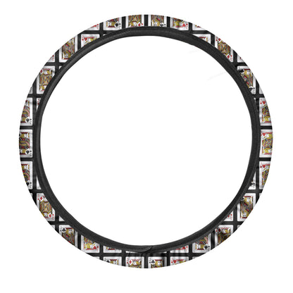 Four Jacks Playing Cards Pattern Print Car Steering Wheel Cover