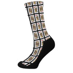 Four Jacks Playing Cards Pattern Print Crew Socks