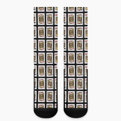 Four Jacks Playing Cards Pattern Print Crew Socks