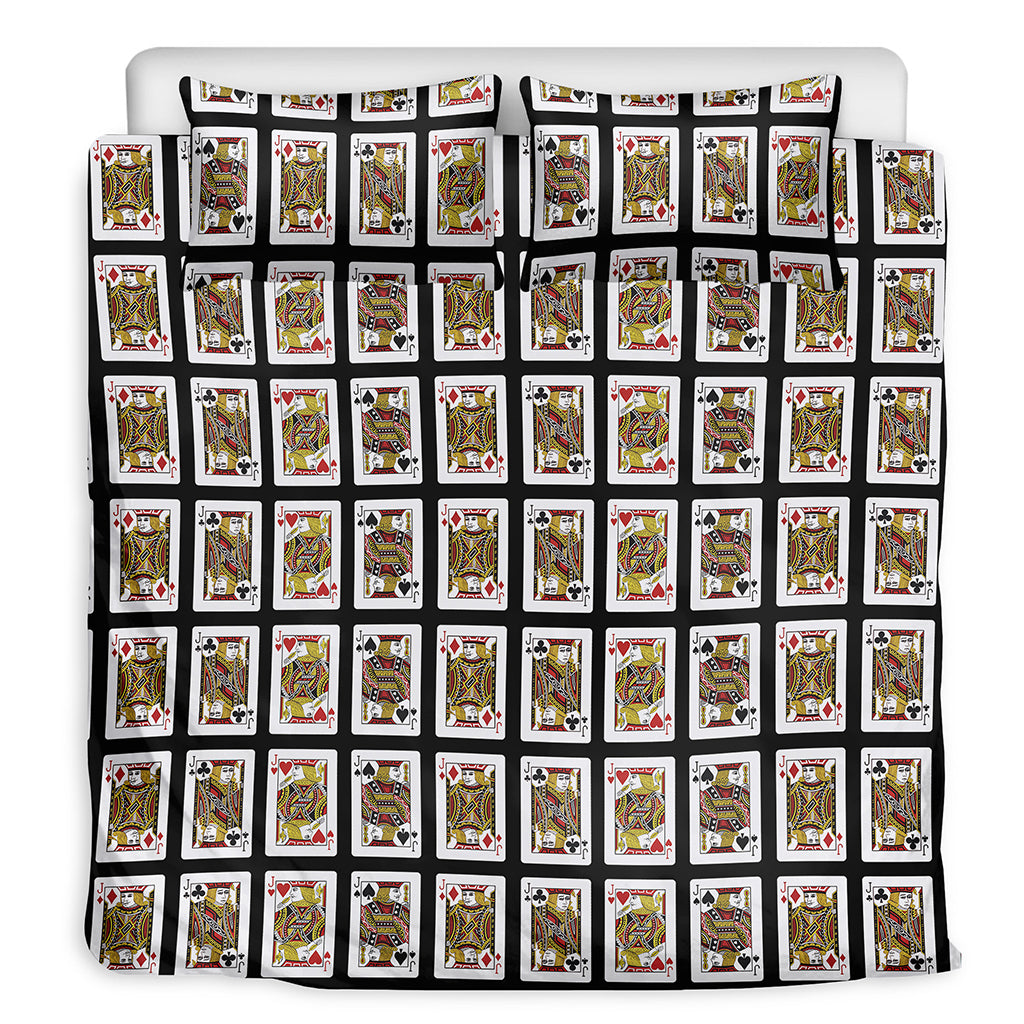 Four Jacks Playing Cards Pattern Print Duvet Cover Bedding Set