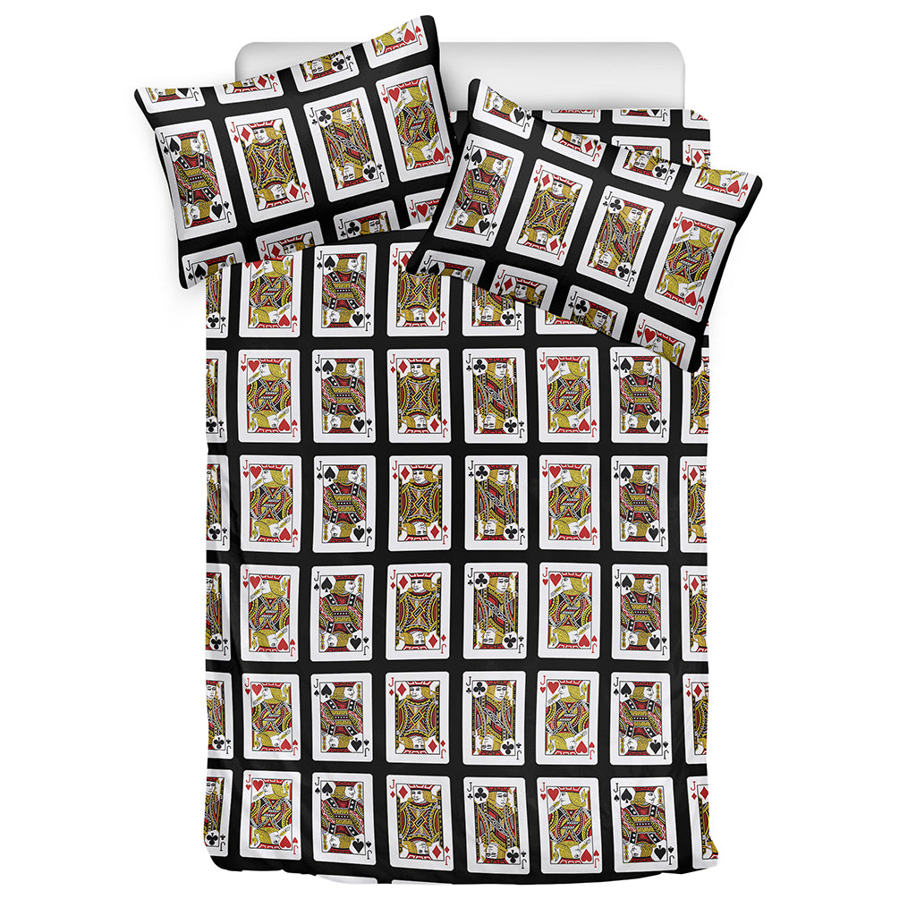 Four Jacks Playing Cards Pattern Print Duvet Cover Bedding Set