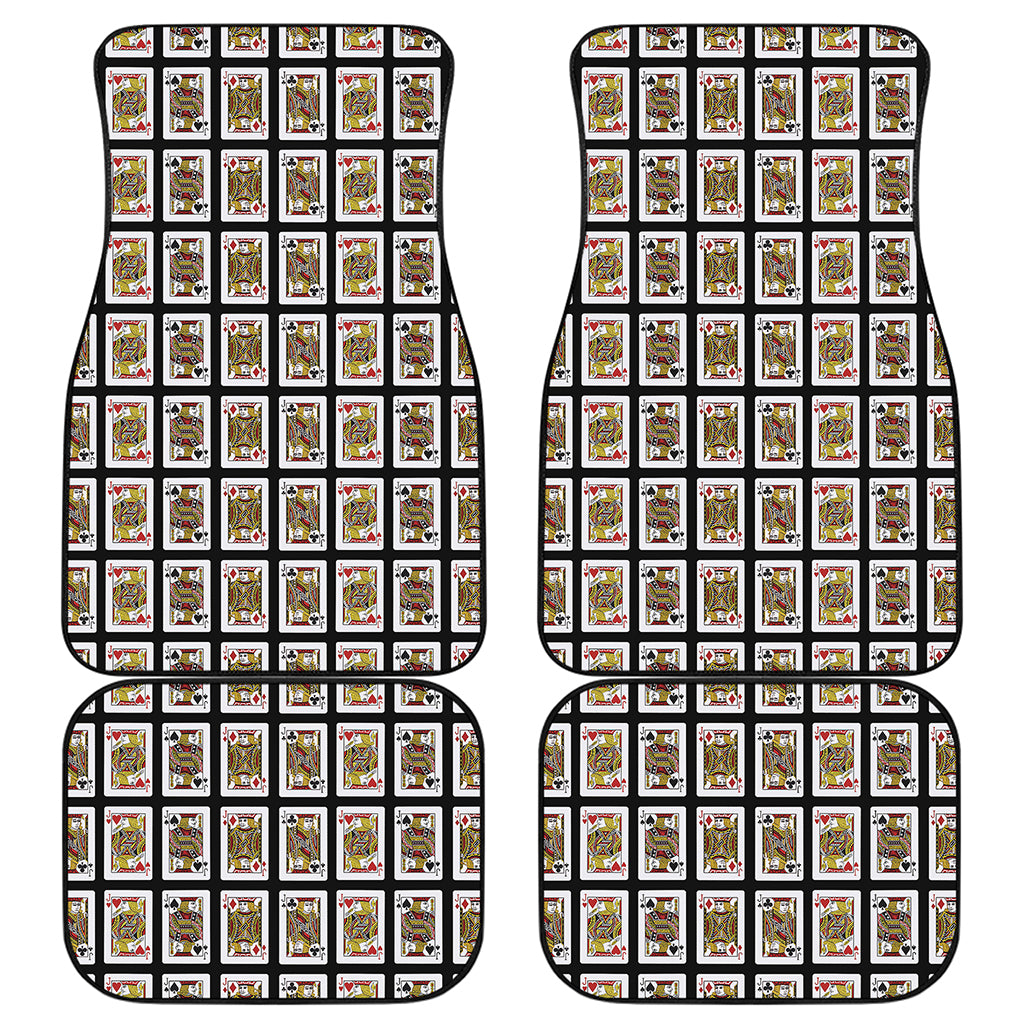Four Jacks Playing Cards Pattern Print Front and Back Car Floor Mats