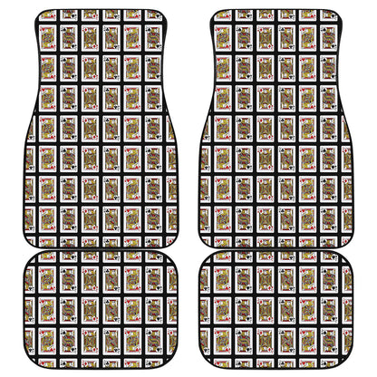 Four Jacks Playing Cards Pattern Print Front and Back Car Floor Mats