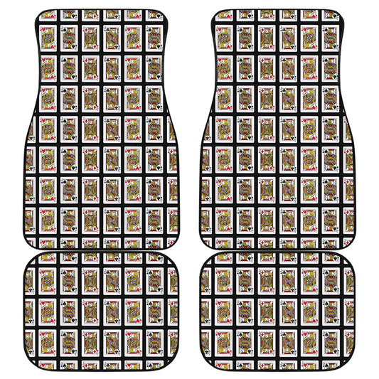 Four Jacks Playing Cards Pattern Print Front and Back Car Floor Mats