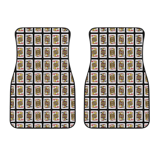 Four Jacks Playing Cards Pattern Print Front Car Floor Mats