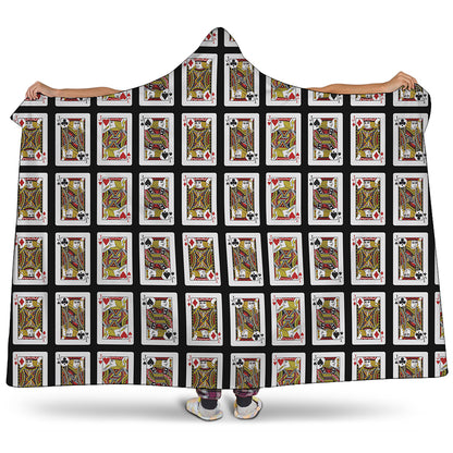 Four Jacks Playing Cards Pattern Print Hooded Blanket