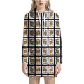 Four Jacks Playing Cards Pattern Print Pullover Hoodie Dress