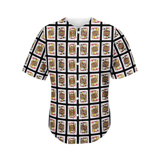 Four Jacks Playing Cards Pattern Print Men's Baseball Jersey