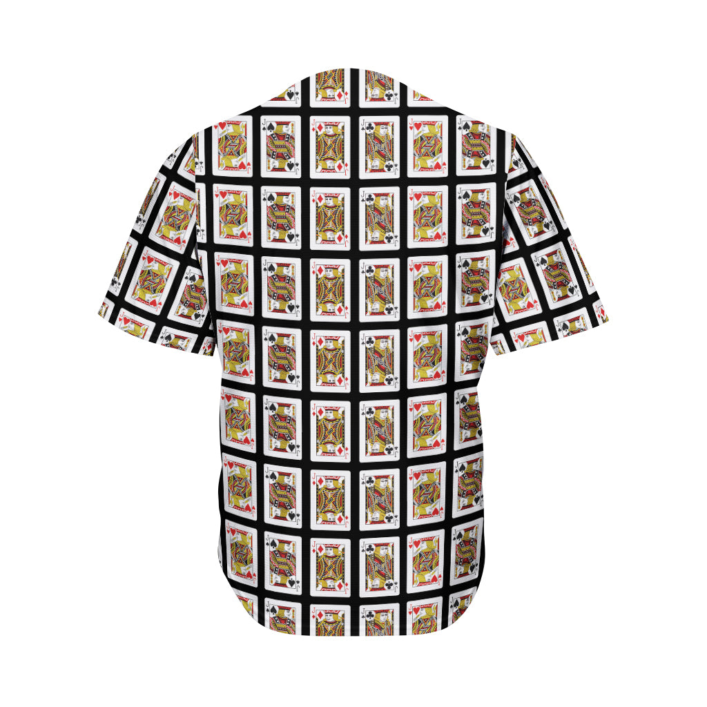 Four Jacks Playing Cards Pattern Print Men's Baseball Jersey