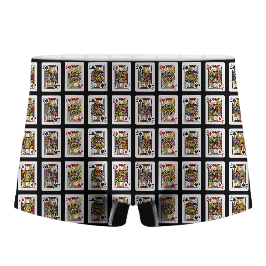 Four Jacks Playing Cards Pattern Print Men's Boxer Briefs