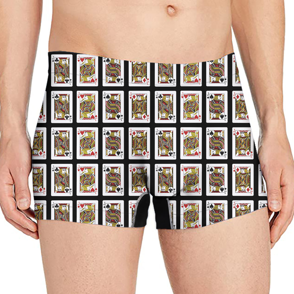Four Jacks Playing Cards Pattern Print Men's Boxer Briefs