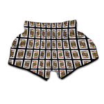 Four Jacks Playing Cards Pattern Print Muay Thai Boxing Shorts