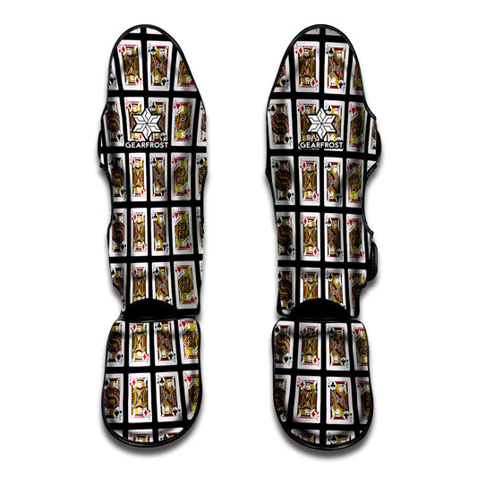 Four Jacks Playing Cards Pattern Print Muay Thai Shin Guard