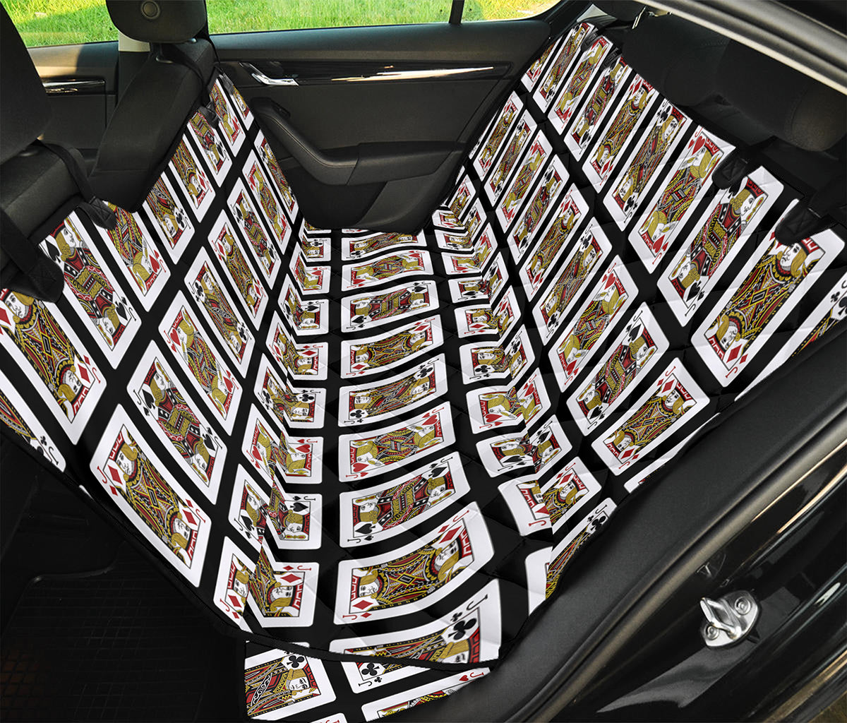 Four Jacks Playing Cards Pattern Print Pet Car Back Seat Cover