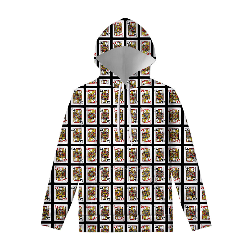 Four Jacks Playing Cards Pattern Print Pullover Hoodie