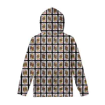 Four Jacks Playing Cards Pattern Print Pullover Hoodie
