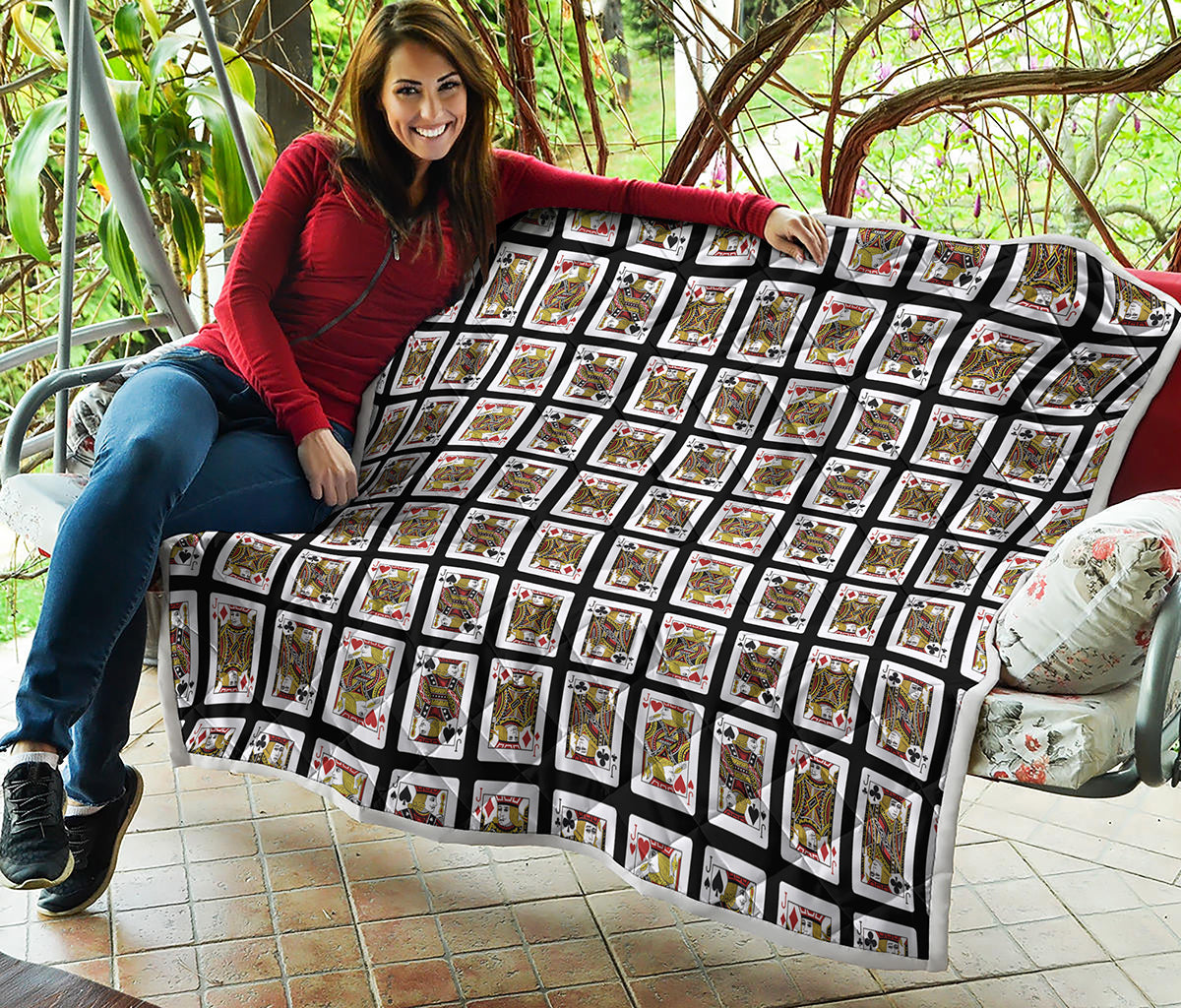Four Jacks Playing Cards Pattern Print Quilt