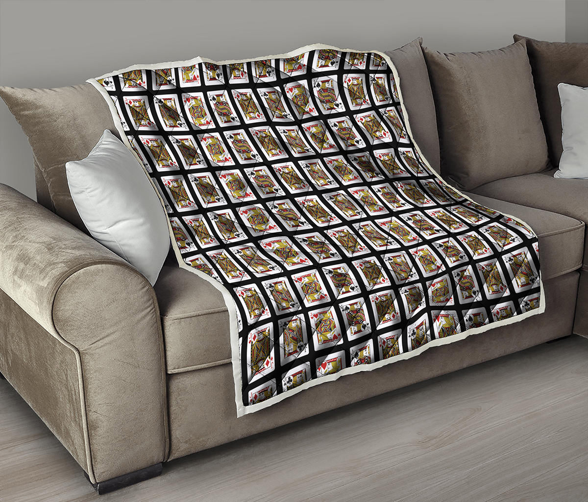 Four Jacks Playing Cards Pattern Print Quilt