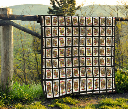 Four Jacks Playing Cards Pattern Print Quilt