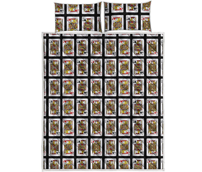 Four Jacks Playing Cards Pattern Print Quilt Bed Set