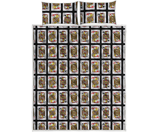 Four Jacks Playing Cards Pattern Print Quilt Bed Set