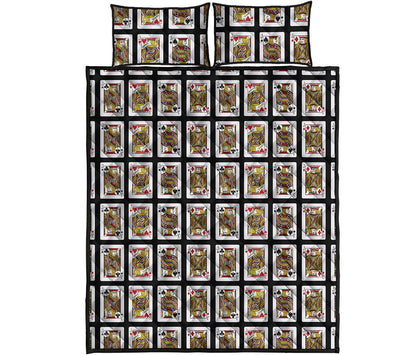 Four Jacks Playing Cards Pattern Print Quilt Bed Set