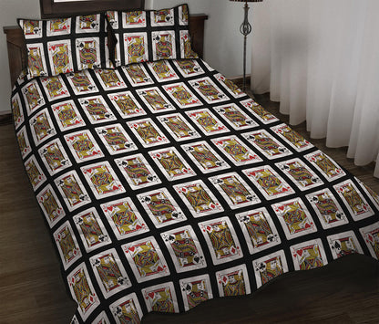 Four Jacks Playing Cards Pattern Print Quilt Bed Set