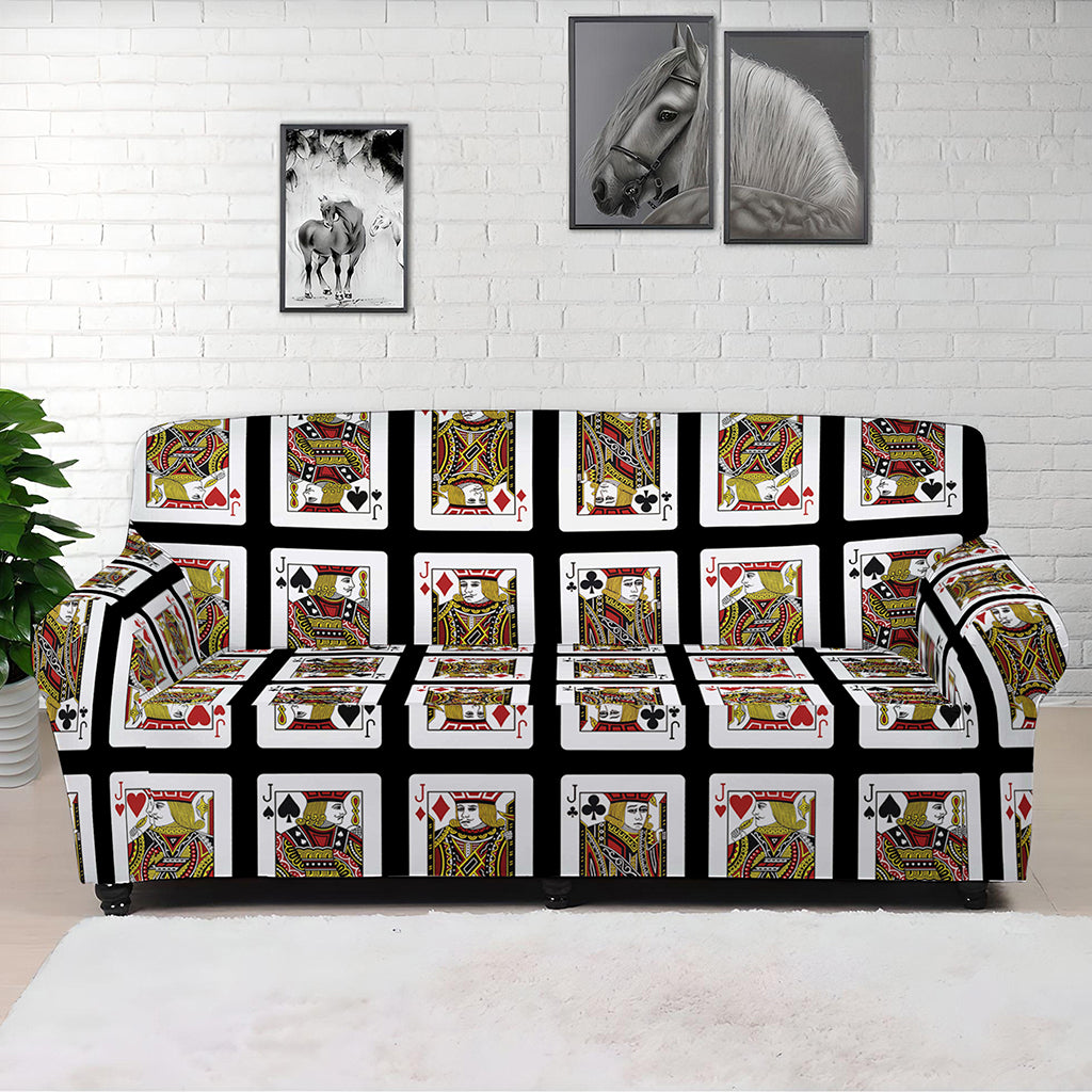 Four Jacks Playing Cards Pattern Print Sofa Cover