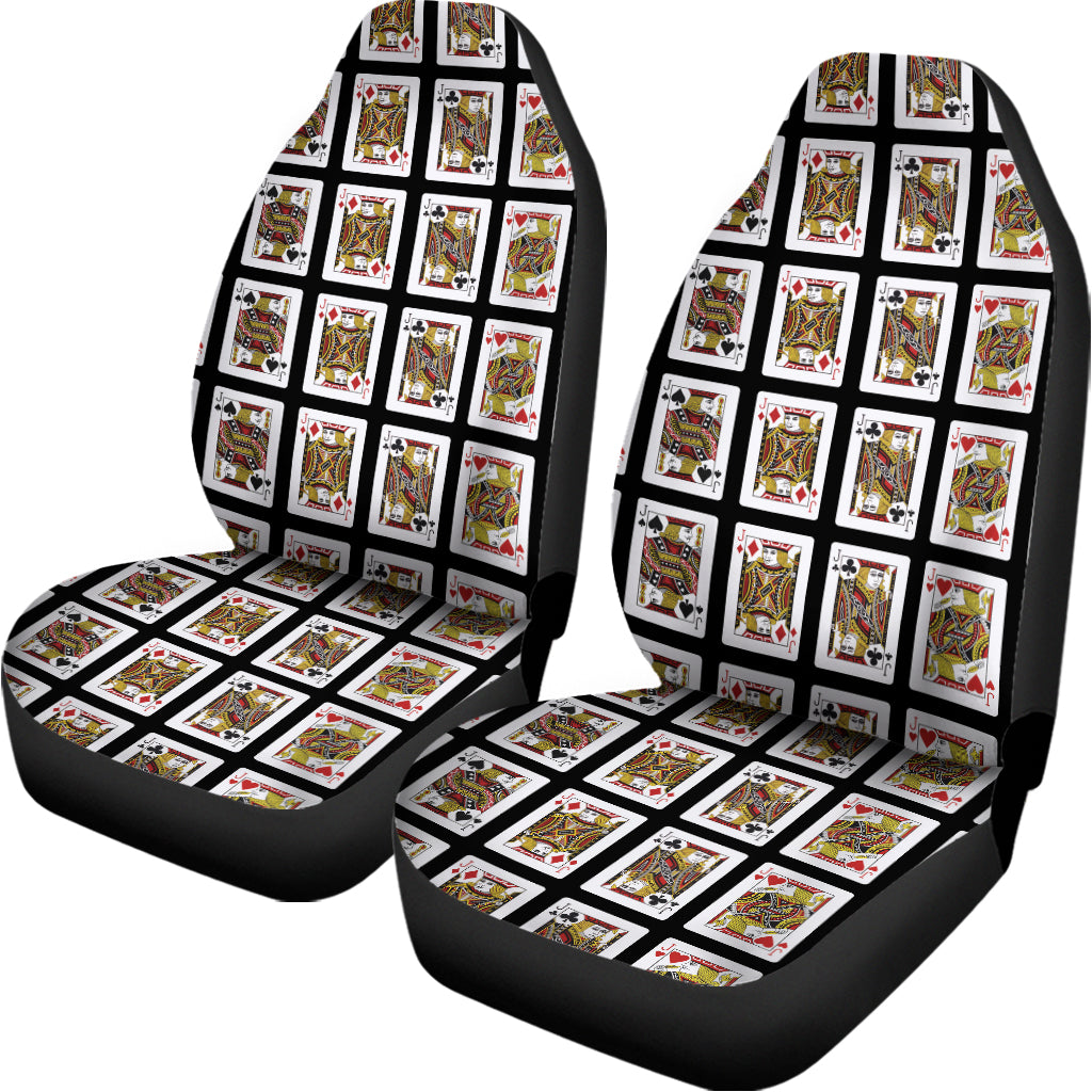 Four Jacks Playing Cards Pattern Print Universal Fit Car Seat Covers