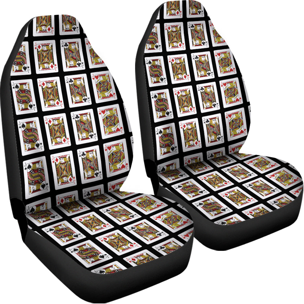 Four Jacks Playing Cards Pattern Print Universal Fit Car Seat Covers
