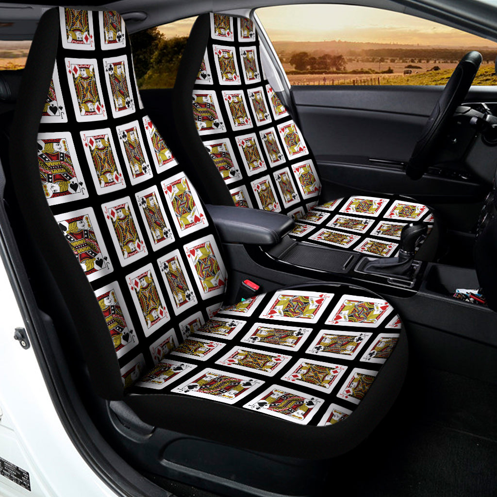 Four Jacks Playing Cards Pattern Print Universal Fit Car Seat Covers