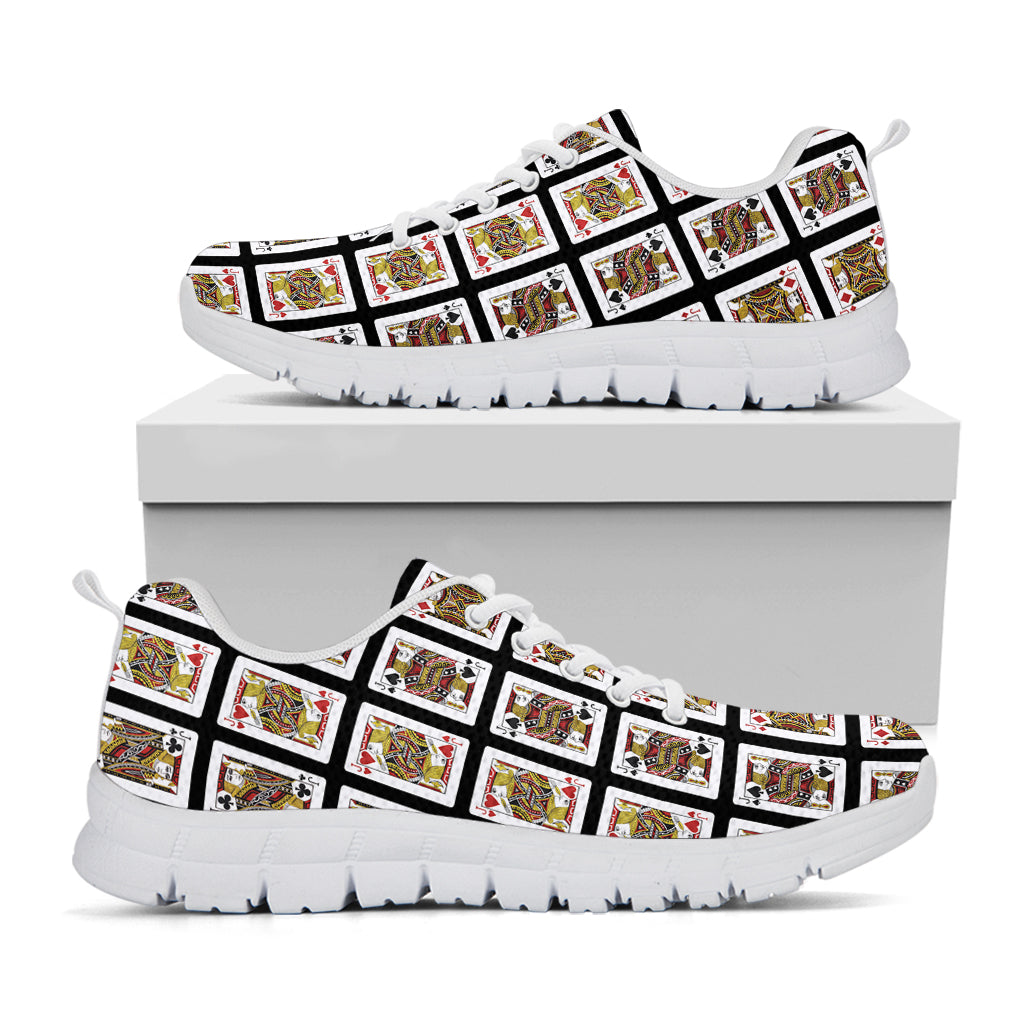 Four Jacks Playing Cards Pattern Print White Sneakers