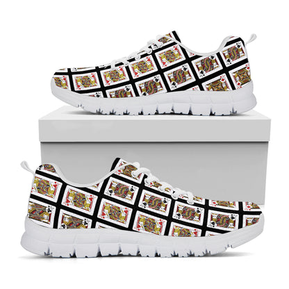 Four Jacks Playing Cards Pattern Print White Sneakers