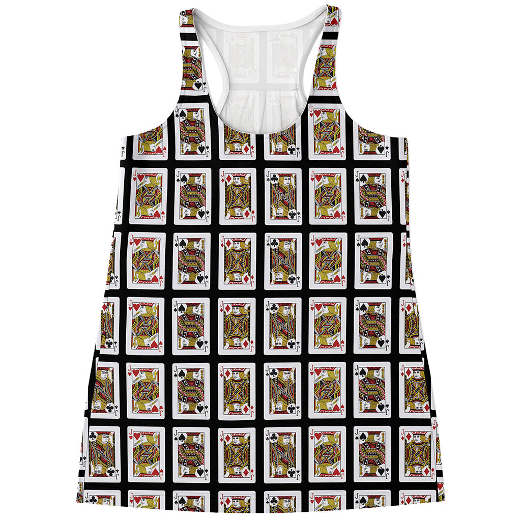 Four Jacks Playing Cards Pattern Print Women's Racerback Tank Top