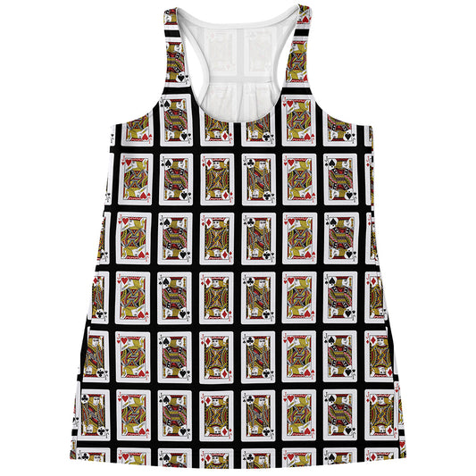 Four Jacks Playing Cards Pattern Print Women's Racerback Tank Top