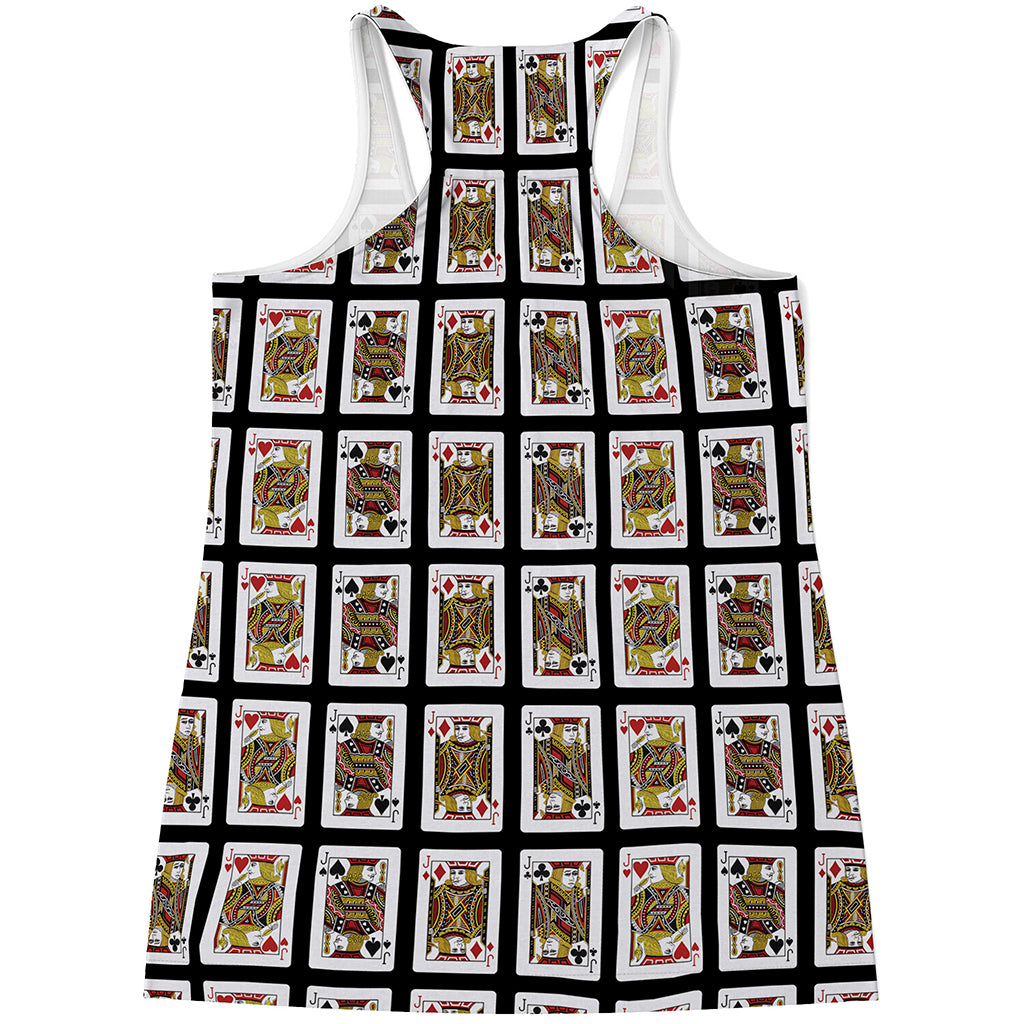 Four Jacks Playing Cards Pattern Print Women's Racerback Tank Top