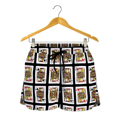 Four Jacks Playing Cards Pattern Print Women's Shorts