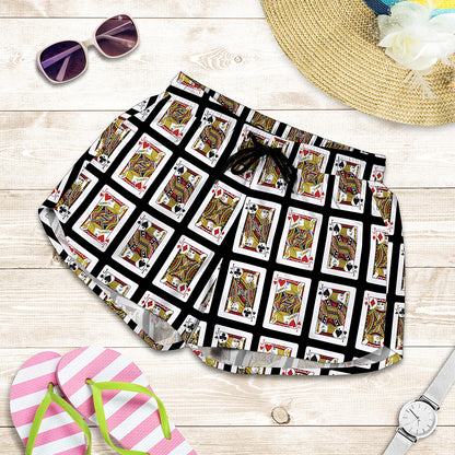 Four Jacks Playing Cards Pattern Print Women's Shorts