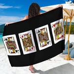 Four Jacks Playing Cards Print Beach Sarong Wrap