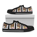 Four Jacks Playing Cards Print Black Low Top Sneakers