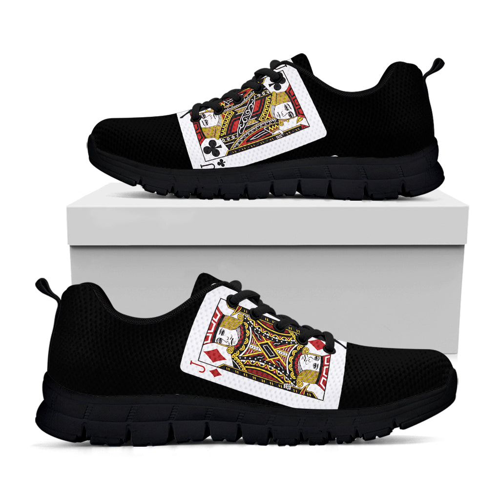 Four Jacks Playing Cards Print Black Sneakers