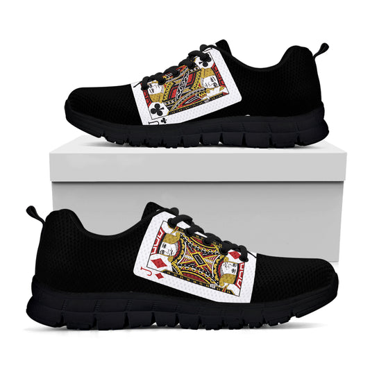 Four Jacks Playing Cards Print Black Sneakers