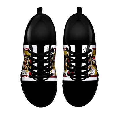 Four Jacks Playing Cards Print Black Sneakers