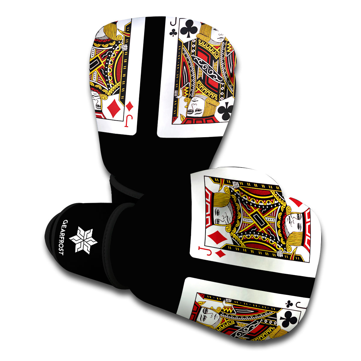 Four Jacks Playing Cards Print Boxing Gloves
