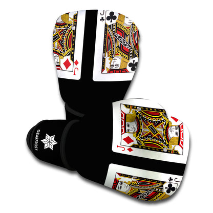 Four Jacks Playing Cards Print Boxing Gloves