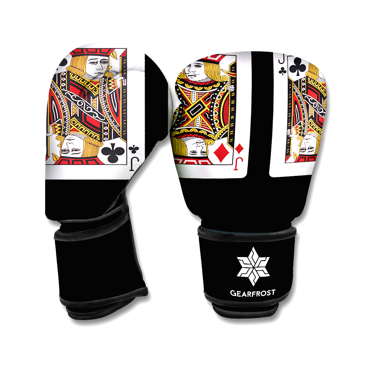 Four Jacks Playing Cards Print Boxing Gloves