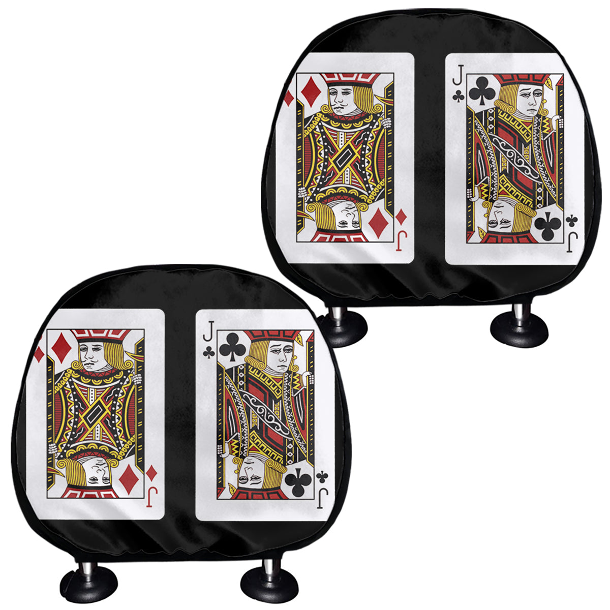 Four Jacks Playing Cards Print Car Headrest Covers