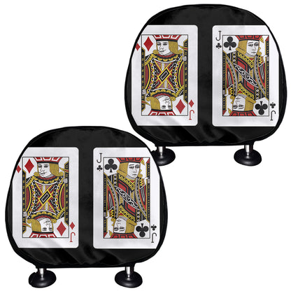 Four Jacks Playing Cards Print Car Headrest Covers