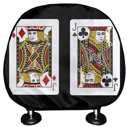Four Jacks Playing Cards Print Car Headrest Covers