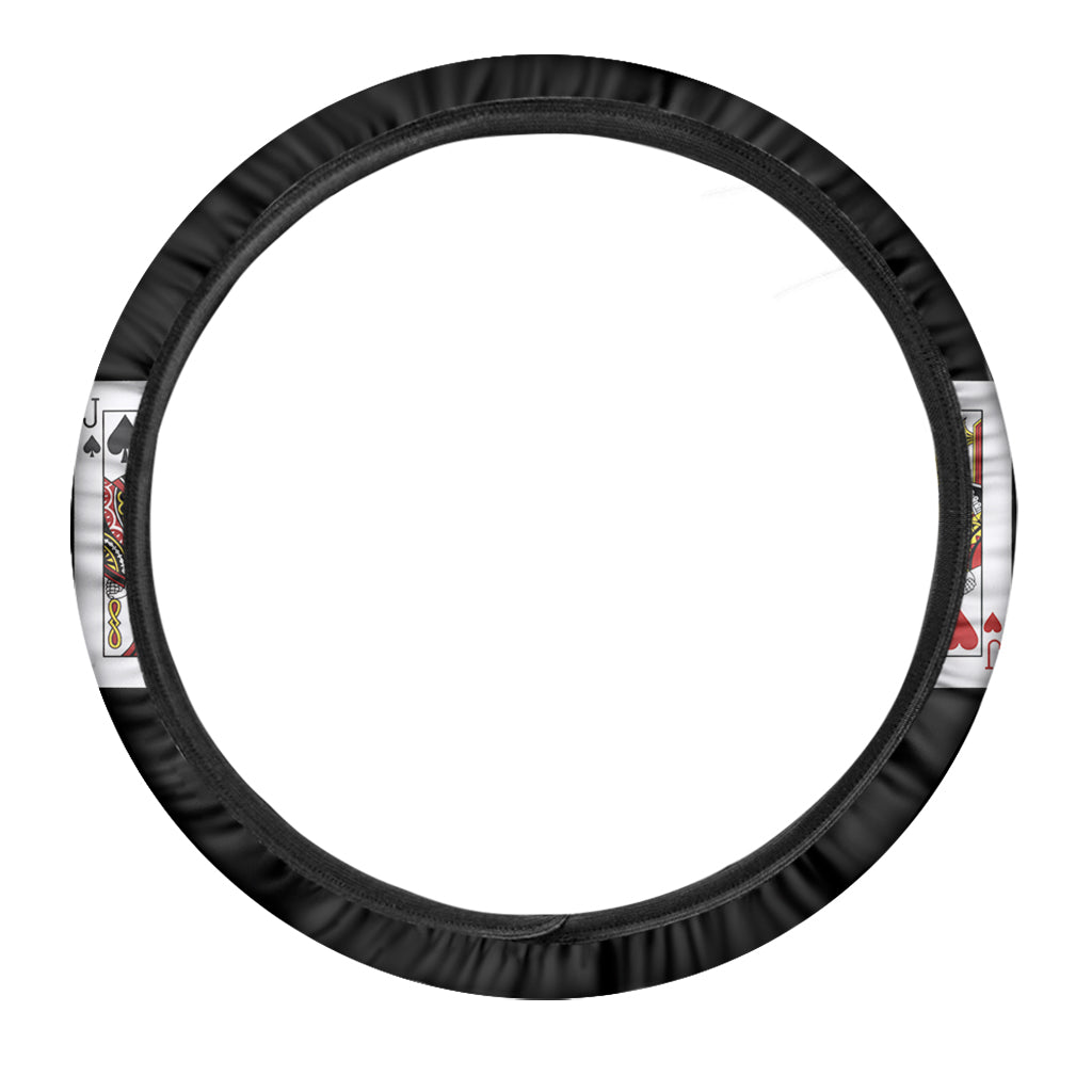 Four Jacks Playing Cards Print Car Steering Wheel Cover